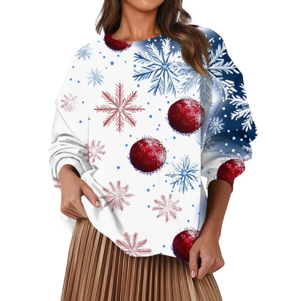 Women's Fashion Casual Round Neck Loose Long Sleeve Solid Color Sweatshirt - Image 38