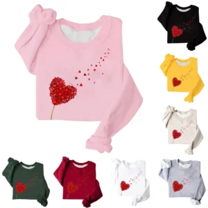 Women's Fashion Printed Long Sleeve Loose Round Neck Sweatshirt Top