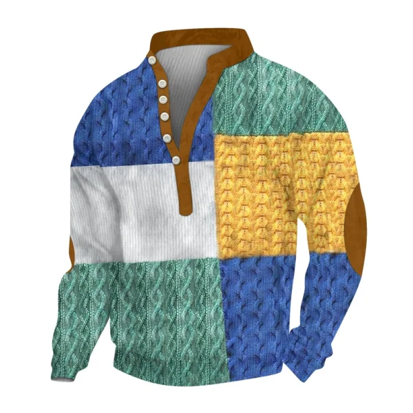 Men's Corduroy Cardigan 6-button Long-sleeved Sweatshirt - Image 7