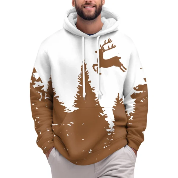 Men's Print Plush Warm Coat Fleece Sweater Casual Coat Pocket Sweater Winter - Image 17
