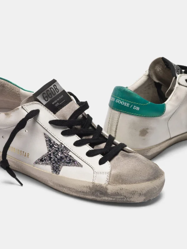 gg*db Women's shoes men's shoes green tail silver star board shoes - Image 3