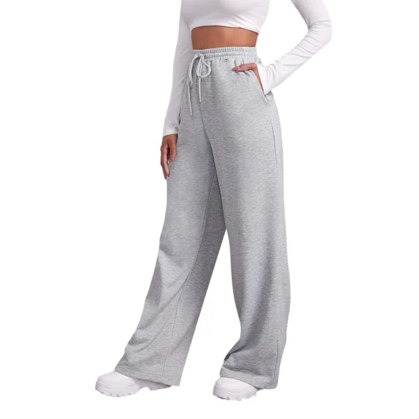 Women's Drawstring Track Pants Lined Pockets Ladies Wide Leg Sweatpants US - Image 16