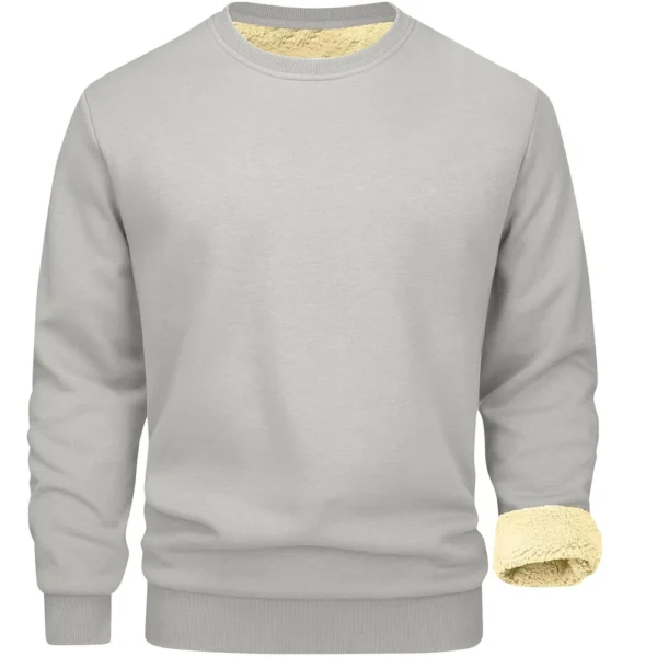 Men's Long Sleeve Fleece Casual Fuzzy Crewneck Pullover Warm Winter Sweatshirts - Image 25