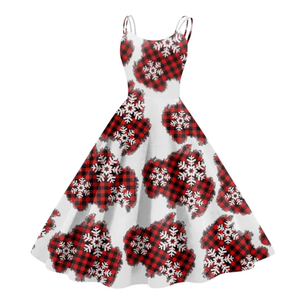 Women's Fashion Sexy Strapless Gothic Cocktail Christmas Graphic Printed - Image 26
