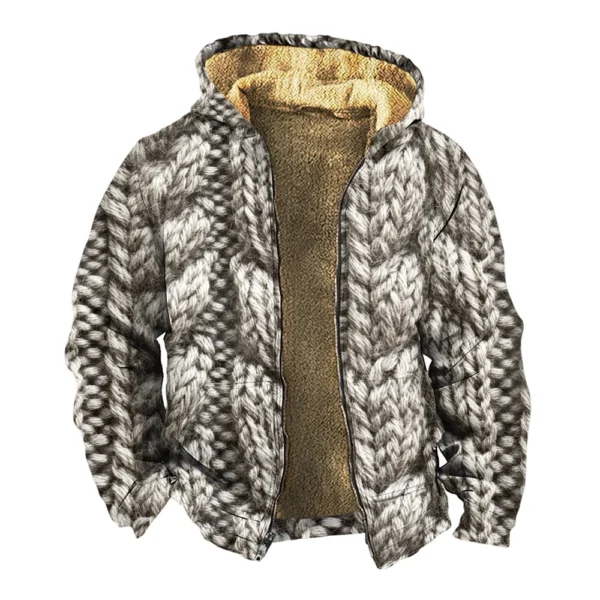Men's Thickened Button Double Pocket Jacket With Pocket Insert Cotton Jacket - Image 6