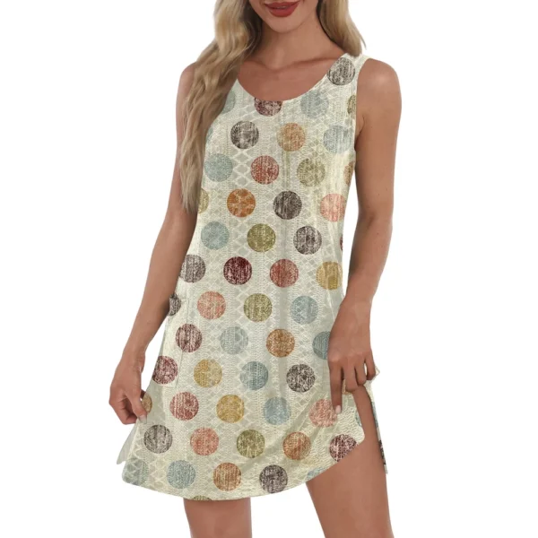 Women's Casual Sundress With Pockets Summer Boho Beach Dress T-Shirts Dress V - Image 20