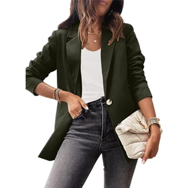 Women's solid color casual long-sleeved suit - Image 16