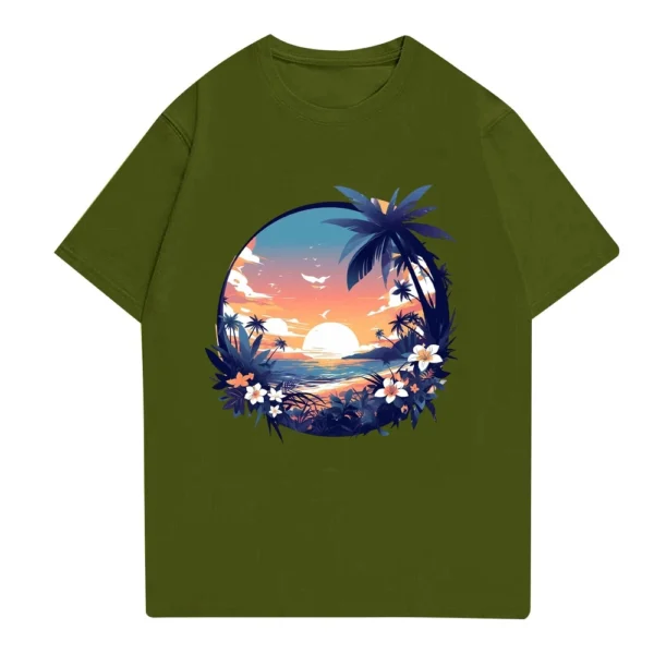 Men's Stand Collar Short Sleeve Shirt Loose Leisure Holiday Shirt Man - Image 7