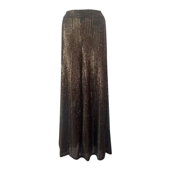 Women's Fashion Casual High Waist Thin Trousers Solid Colour Sequin Wide Leg - Image 12