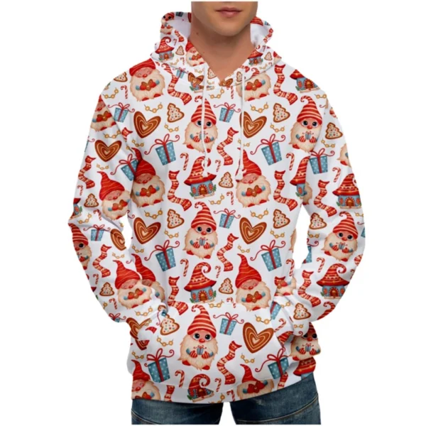 Men's Loose Printed Hooded Sweatshirt Men's Casual Fashion Sports Sweatshirt - Image 25
