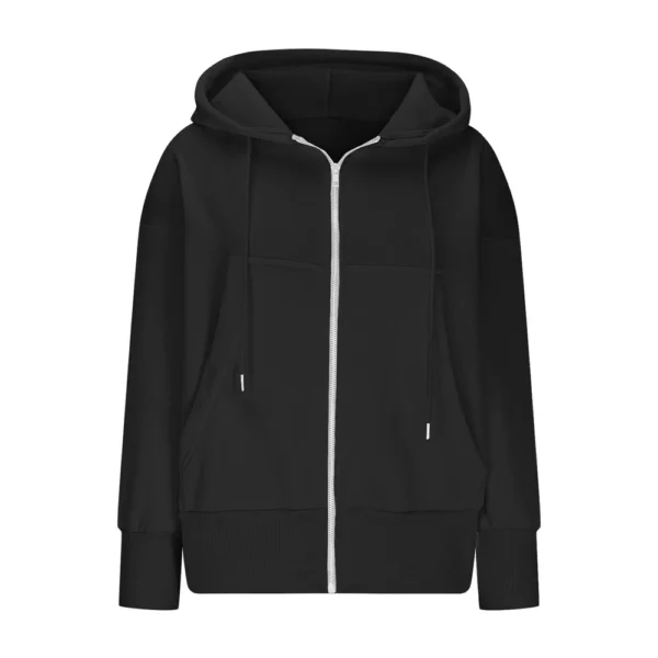 Women's Full Zip Up Hoodie Long Sleeve Hooded Sweatshirts Pockets Jacket Coat - Image 13