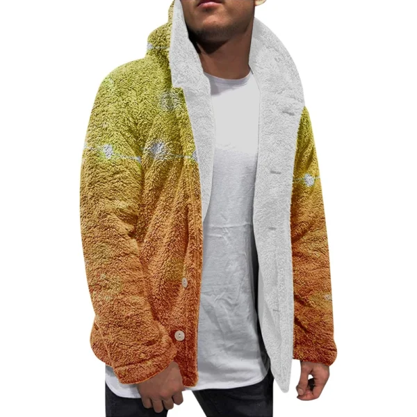 Men'S Winter Zipper Hooded Fleece Sweatshirt With Patch Pocket Casual Jacket - Image 6
