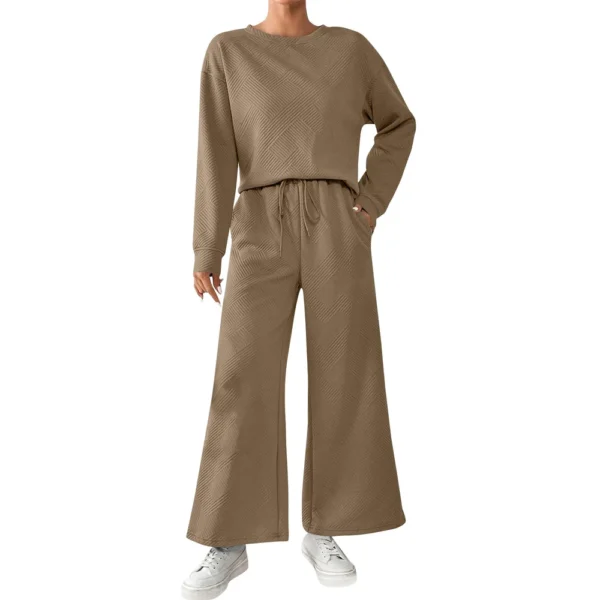 Women's Solid Color Temperament Casual Loose Textured Drawstring Elastic Waist - Image 8