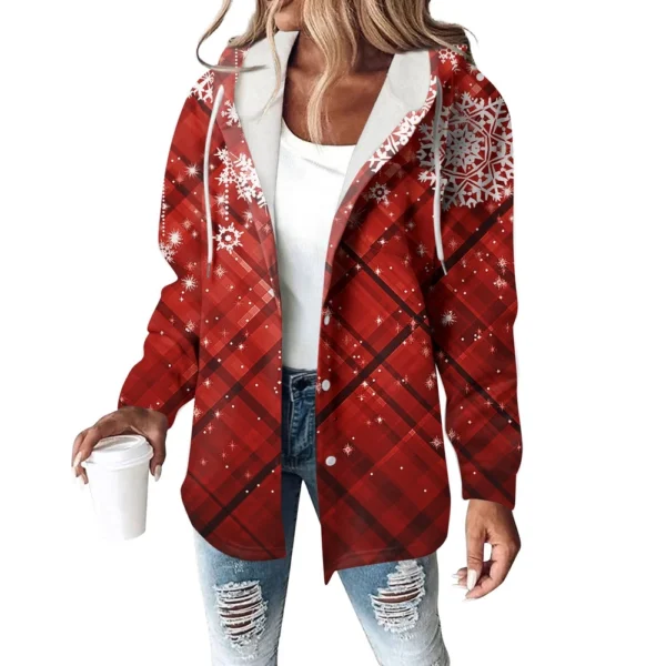 Women's Coat Casual And Fashionable Composite Thick And Warm Printed Hooded - Image 39