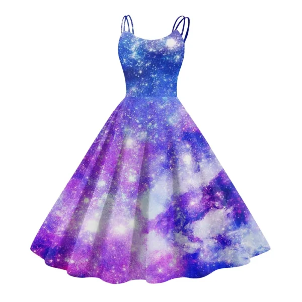 Women's Fashion  Printed Sexy Strapless Gothic Cocktail Dress Punk, Vintage - Image 9