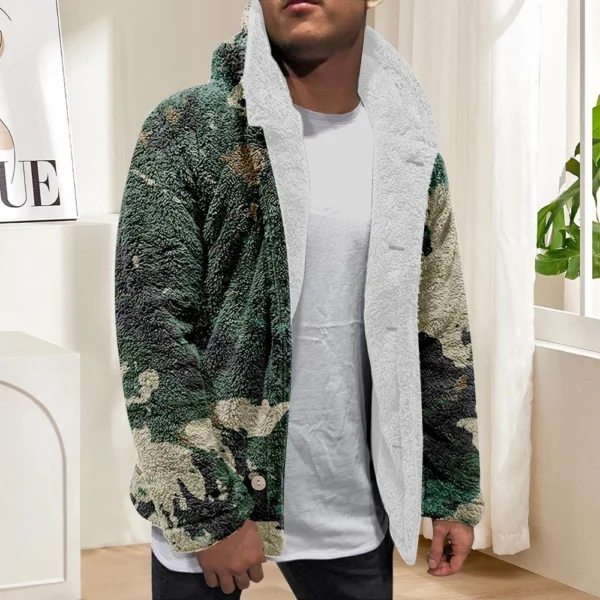 Men'S Winter Zipper Hooded Fleece Sweatshirt With Patch Pocket Casual Jacket - Image 13
