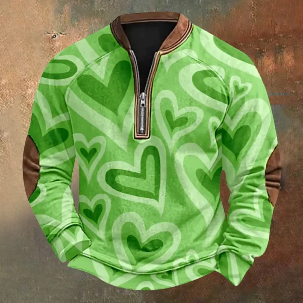 Men's St. Patrick's Day Vintage Casual Zip Sweatshirt Outdoor Casual Top - Image 22