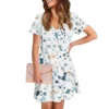 Women's Casual And Fashionable V-neck Short Sleeve Printing Mid Length Dress - Image 25