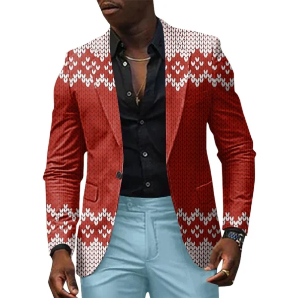 Unisex Winter Christmas Prints Suit Jackets Unisex Casual Fashion Button Jackets - Image 25