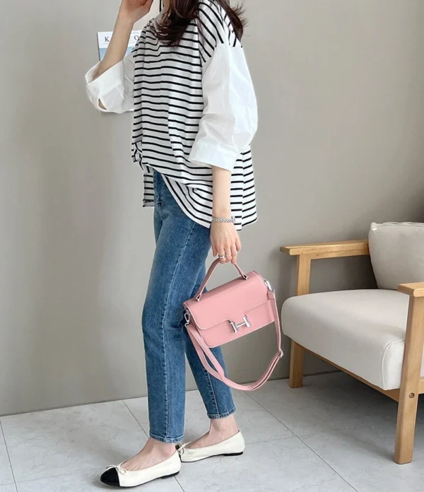 Women's Loose Striped Shirt Collar Women's Top - Image 10