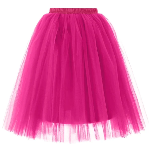 Women's Fashion Solid Color Half Skirt Party Ballet Puff Skirt Five Layer Mesh - Image 22