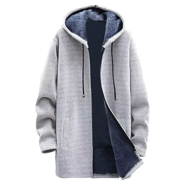 Winter Coat Men's Sweater Knit Sweater Cardigan Men's Hoodie Plus Fleece - Image 6