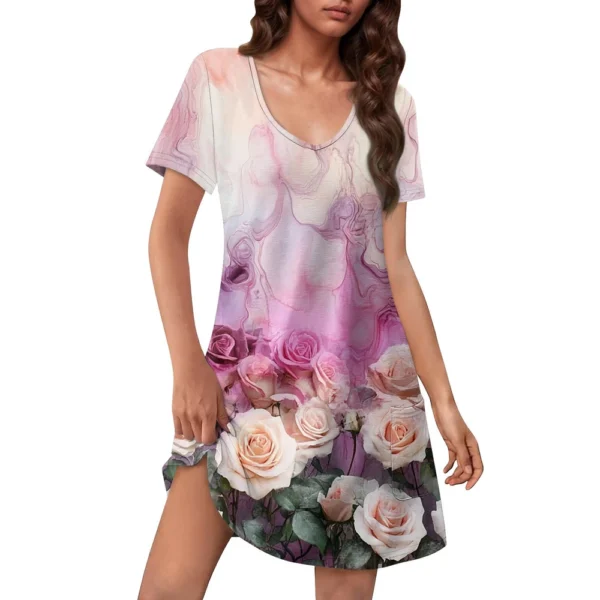 Women's Casual Sundress With Pockets Summer Boho Beach Dress Floral Blouses For - Image 29