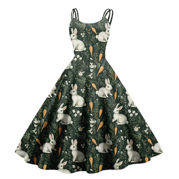 Women's Loose Casual Easter Printed Dresses Summer Sundresses Fashion Dress - Image 19