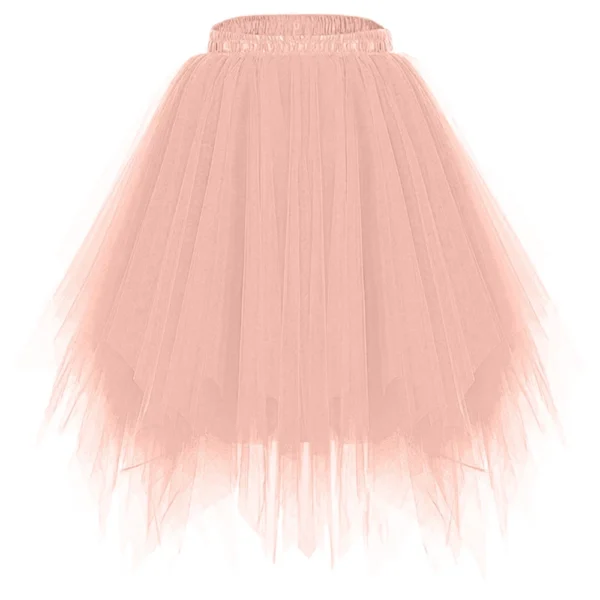 Women's Fashion Solid Color Half Skirt Party Ballet Puff Skirt Mesh Skirt - Image 26