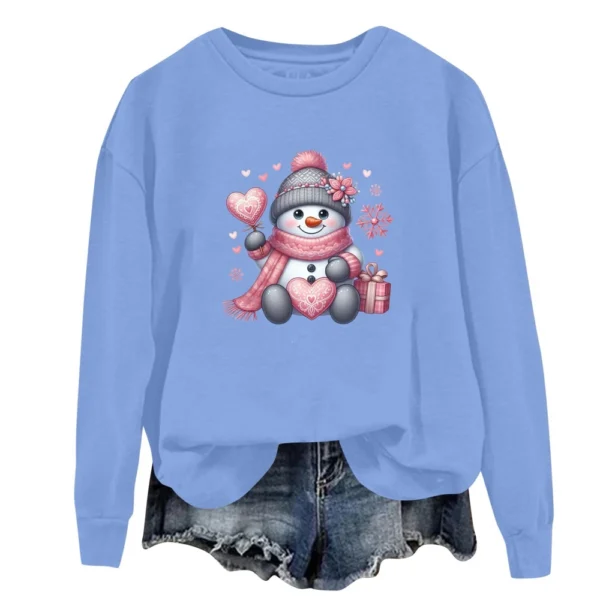 Women's Fashion Casual Round Neck Loose Long Sleeve Solid Color Sweatshirt - Image 17