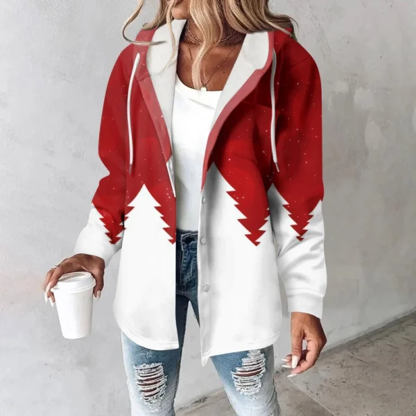Women's Coat Casual And Fashionable Composite Thick And Warm Printed Hooded - Image 41