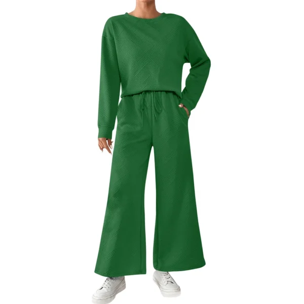 Women's Solid Color Temperament Casual Loose Textured Drawstring Elastic Waist - Image 10