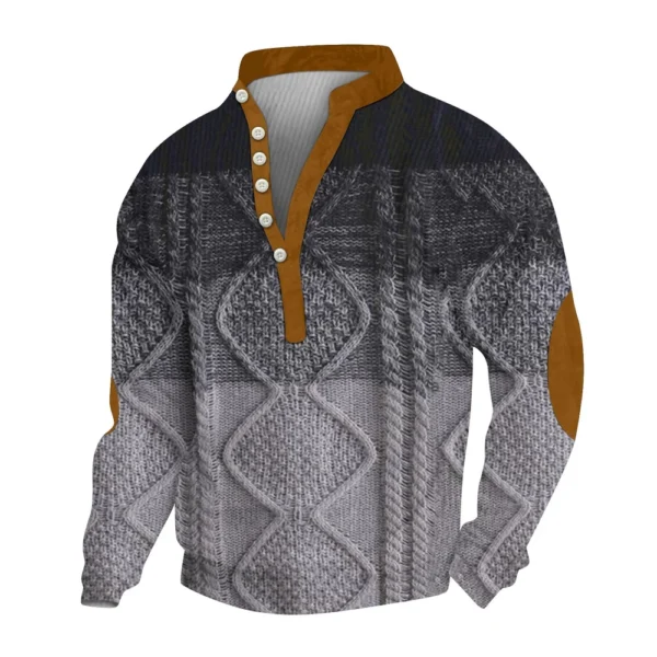 Men's Corduroy Cardigan 6-button Long-sleeved Sweatshirt - Image 19