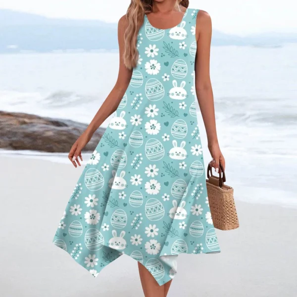Women's Summer Loose Printed Casual Easter Fashion Dresses Sundresses Dress - Image 22