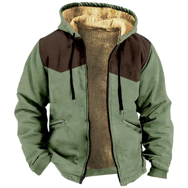 Men's Winter Print Jacket Men's Casual Trend Zipper Hooded Jacket - Image 20