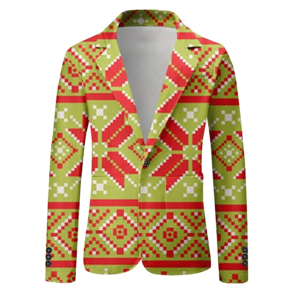 Unisex Winter Christmas Prints Suit Jackets Unisex Casual Fashion Button Jackets - Image 6