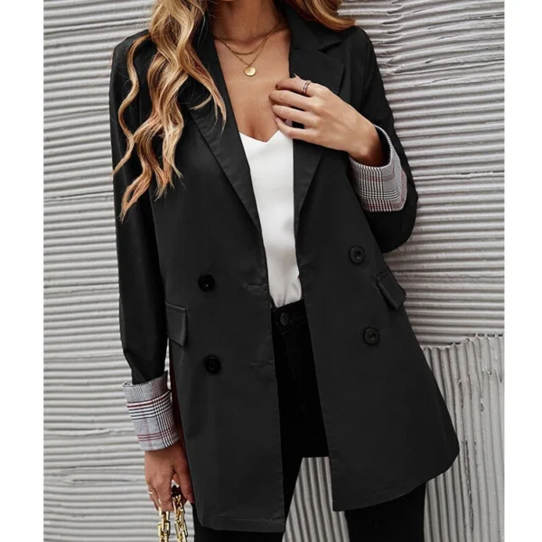 Fashion loose suit solid color collar coat women - Image 13
