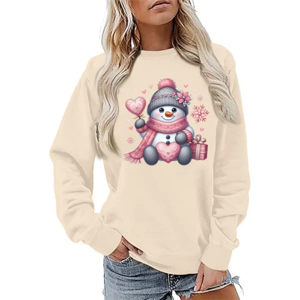 Women's Fashion Casual Round Neck Loose Long Sleeve Solid Color Sweatshirt - Image 31