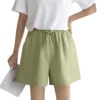 Women's Solid Color Linen Cotton Hemp Casual Sports Casual Shorts Pants - Image 6