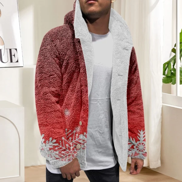 Men'S Winter Zipper Hooded Fleece Sweatshirt With Patch Pocket Casual Jacket - Image 22