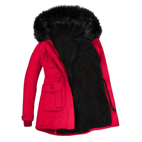 Women's Fashion Plus Fleece Thickened Cotton-padded Winter Coat Pie Overcome - Image 12