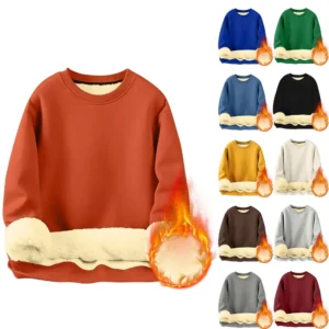 Men's Long Sleeve Fleece Casual Fuzzy Crewneck Pullover Warm Winter Sweatshirts