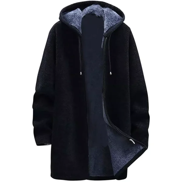 Winter Coat Men's Sweater Knit Sweater Cardigan Men's Hoodie Plus Fleece - Image 14