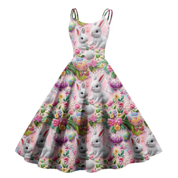 Women's Printed Sundresses Fashion Casual Loose Summer Easter Dresses Dress - Image 29