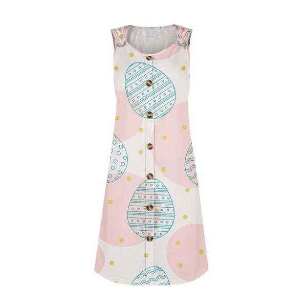 Women's Fashion Easter Sundresses Casual Printed Summer Dresses Loose Dress - Image 11