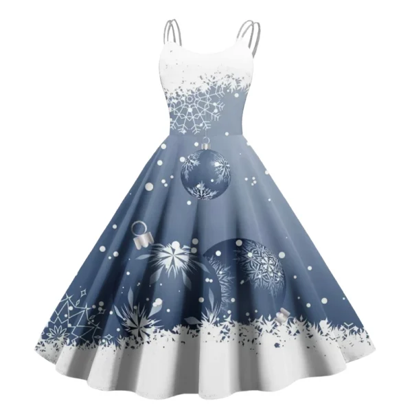 Women's Strapless Punk Sexy Gothic Cocktail Fashion Printed Dress Christmas - Image 17