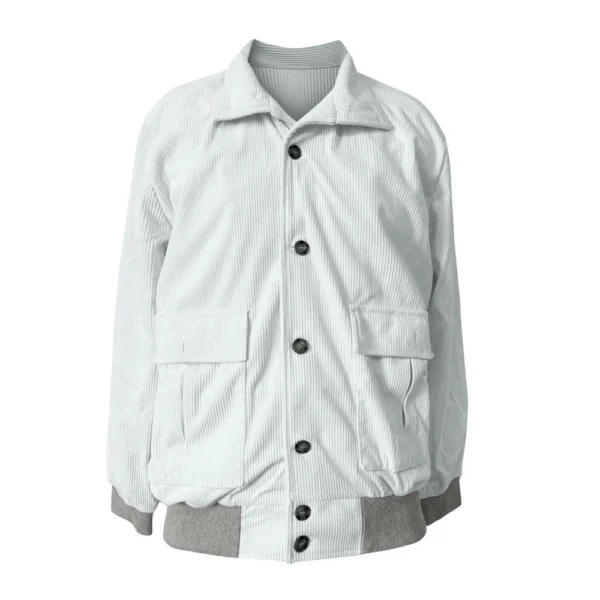 Men's Winter Corduroy Heavy Weight Long Sleeve Fashion Coat Workwear Jacket - Image 5