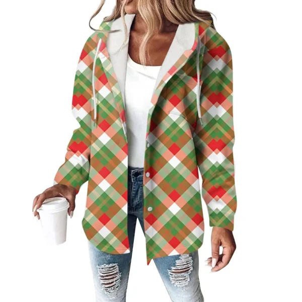 Women's Coat Casual And Fashionable Composite Thick And Warm Printed Hooded - Image 2