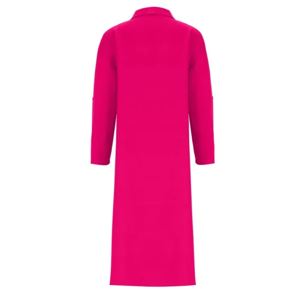 Women's Fashion Solid Color Loose Casual Comfort Lapel Long Button Coat - Image 9