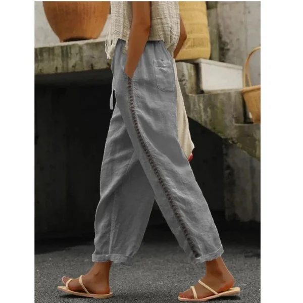 Casual hollow splicing pants women's clothing - Image 13